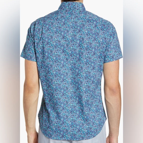 BONOBOS Slim Fit Short Sleeve Button-Up Shirt Size Large - Picture 5 of 6